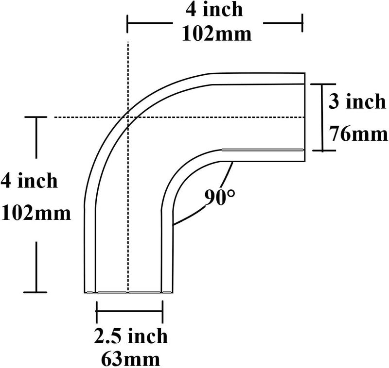 YSIL 2.5" to 3" 90 Degree Elbow Coupler Silicone Hose 4-Ply Reinforced Turbo Intercooler Intake Piping with T-Bolt Clamps 5MM Thickness - Image 2